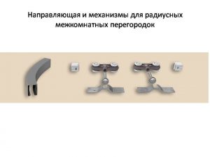 Направляющая и механизмы верхний подвес для радиусных межкомнатных перегородок Петропавловск
